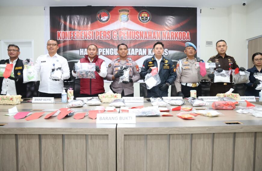 Tangkap 129 Tersangka, Ditresnarkoba Polda Kepri Ungkap 85 Kasus Narkotika Tiga Bulan Terakhir