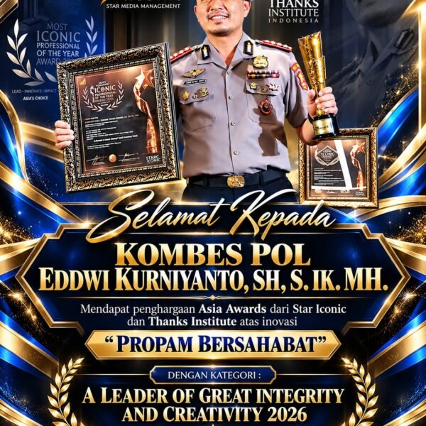 Kombes Pol Eddwi Kurniyanto Raih Star Iconic Awards 2026, Integritas dan Inovasi Jadi Kunci